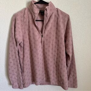 Eddie Bauer Women Fleece Quest 1/4 Zip Long Raglan Sleeve Size small Pale Pink
